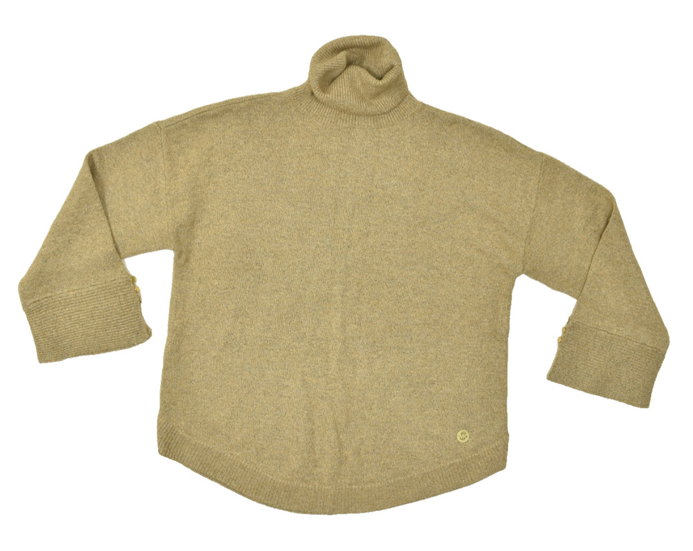 Michael Kors Women's Tan Turtleneck Pullover Sweater Regular Size L Long Sleeve